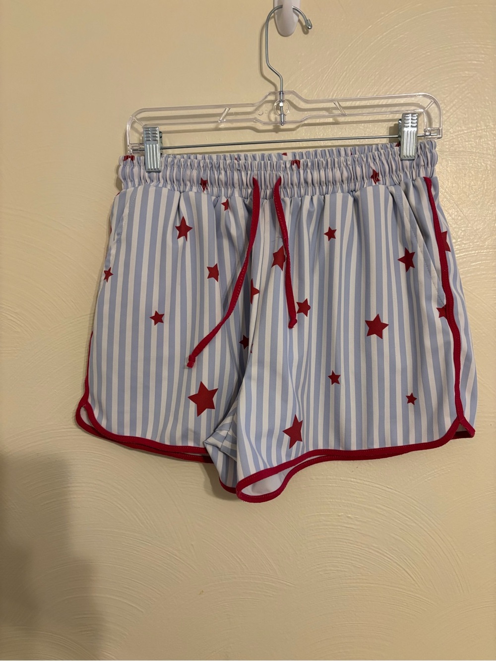 Jess Lea Boutique XL Patriotic Star Stripe Lounge Shorts Red White Blue